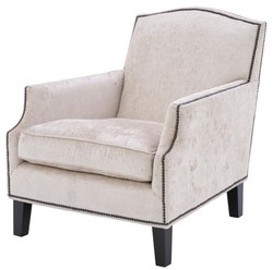 Casa Padrino luxury living room armchair cream / black 79 x 98 x H. 90 cm - Limited Edition
