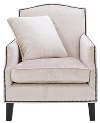 Casa Padrino luxury living room armchair cream / black 79 x 98 x H. 90 cm - Limited Edition