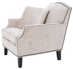 Casa Padrino luxury living room armchair cream / black 79 x 98 x H. 90 cm - Limited Edition