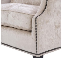 Casa Padrino luxury living room armchair cream / black 79 x 98 x H. 90 cm - Limited Edition