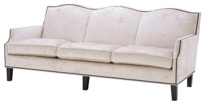 Casa Padrino divano da salotto di lusso cream / nero 220 x 98 x H. 90 cm - Edizione Limitata