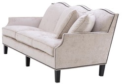 Casa Padrino sofá de lujo crema / negro 220 x 98 x H. 90 cm - Edición Limitada