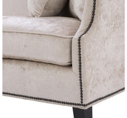 Casa Padrino sofá de lujo crema / negro 220 x 98 x H. 90 cm - Edición Limitada