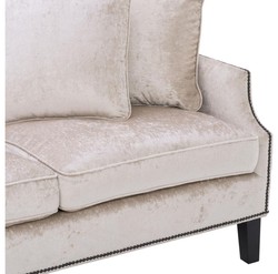 Casa Padrino sofá de lujo crema / negro 220 x 98 x H. 90 cm - Edición Limitada