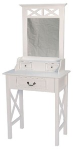 Casa Padrino Country Style Vanity Table in White with 3 Drawers - 66 x 39 x H. 149 cm - Handcrafted Furniture Casa Padrino Country Style Vanity Table in White with 3 Drawers - 66 x 39 x H. 149 cm - Handcrafted Furniture