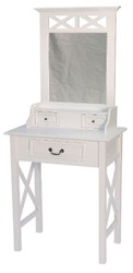 Casa Padrino Country Style Vanity Table in White with 3 Drawers - 66 x 39 x H. 149 cm - Handcrafted Furniture