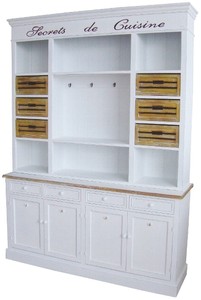 Casa Padrino Buffet de cuisine style maison de campagne Blanc antique / Naturel 160 x 43 x H. 218 cm - Meuble de cuisine Casa Padrino Buffet de cuisine style maison de campagne Blanc antique / Naturel 160 x 43 x H. 218 cm - Meuble de cuisine