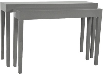 Casa Padrino Set de 2 consolas de lujo modernas Gris oscuro - 130/112 x 34/27 x H. 80/75 cm - Muebles lacados hechos a mano Casa Padrino Set de 2 consolas de lujo modernas Gris oscuro - 130/112 x 34/27 x H. 80/75 cm - Muebles lacados hechos a mano