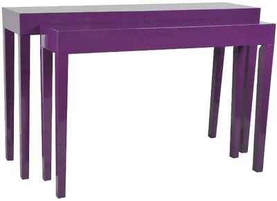 Casa Padrino Set de 2 consolas de lujo moradas - Muebles lacados modernos hechos a mano - 130 x 34 x H. 80 cm & 112 x 27 x H. 75 cm Casa Padrino Set de 2 consolas de lujo moradas - Muebles lacados modernos hechos a mano - 130 x 34 x H. 80 cm & 112 x 27 x H. 75 cm
