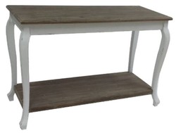Casa Padrino Country House Style Console Table with Shelf Antique White / Dark Brown 120 x 50 x 80 cm - Handcrafted Console