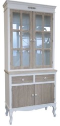 Casa Padrino Vitrine style maison de campagne en Blanc / Marron - 89 x 40 x H. 195 cm - Meuble de rangement élégant