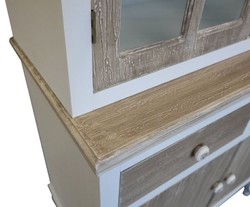 Casa Padrino Vitrine style maison de campagne en Blanc / Marron - 89 x 40 x H. 195 cm - Meuble de rangement élégant