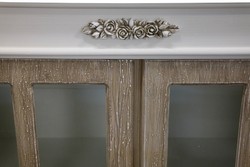 Casa Padrino Vitrine style maison de campagne en Blanc / Marron - 89 x 40 x H. 195 cm - Meuble de rangement élégant