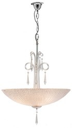 Casa Padrino Suspension de Luxe Argent Ø 60 x H. 125 cm - Luminaire Élégant en Métal et Verre