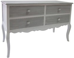Casa Padrino Console style maison de campagne avec 4 tiroirs Blanc antique / Gris 120 x 45 x H. 80 cm