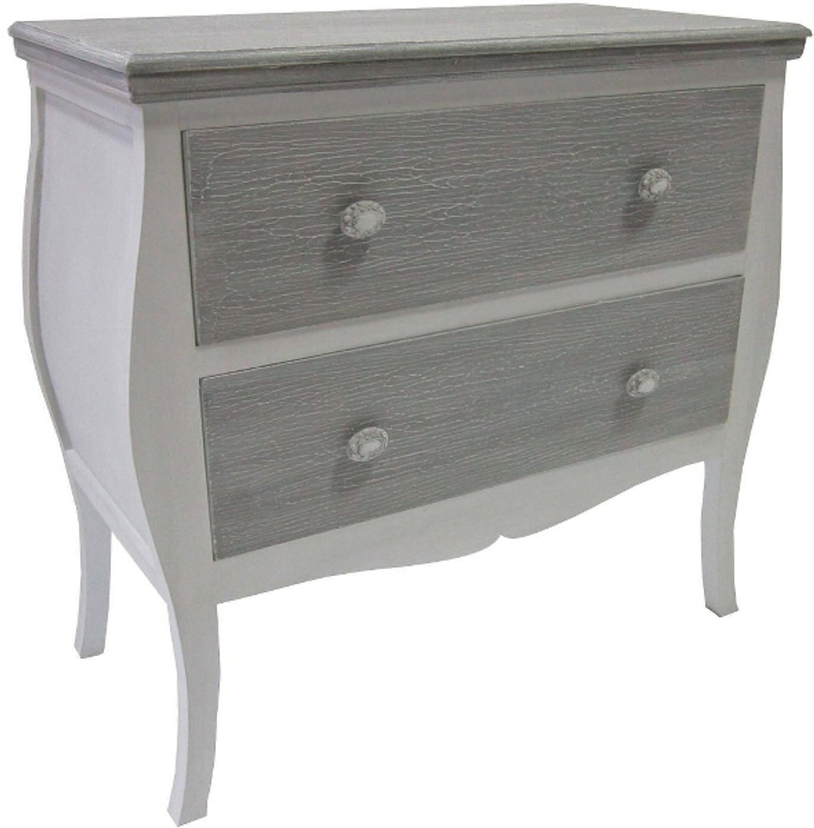 Casa Padrino country style chest with 2 drawers antique white / gray 77 x 40 x H. 78 cm - Country Style Furniture Casa Padrino country style chest with 2 drawers antique white / gray 77 x 40 x H. 78 cm - Country Style Furniture