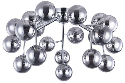Casa Padrino Luxury Ceiling Lamp Silver Ø 75 x H. 25 cm - Modern Ceiling Light with 20 Spherical Glass Shades