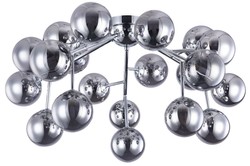 Casa Padrino Lampada da Soffitto di Lusso Argento Ø 75 x H. 25 cm - Lampada Moderna con 20 Paralumi Sferici