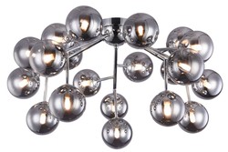 Casa Padrino Lampada da Soffitto di Lusso Argento Ø 75 x H. 25 cm - Lampada Moderna con 20 Paralumi Sferici