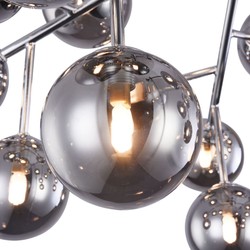 Casa Padrino Lampada da Soffitto di Lusso Argento Ø 75 x H. 25 cm - Lampada Moderna con 20 Paralumi Sferici