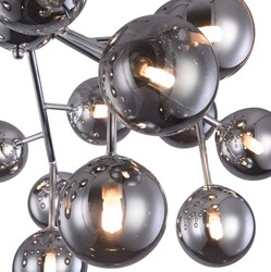 Casa Padrino Lampada da Soffitto di Lusso Argento Ø 75 x H. 25 cm - Lampada Moderna con 20 Paralumi Sferici