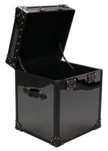 Casa Padrino Baule di Lusso Stile Valigia Nero 49 x 44 x H. 57 cm - Cassapanca Artigianale Casa Padrino Baule di Lusso Stile Valigia Nero 49 x 44 x H. 57 cm - Cassapanca Artigianale
