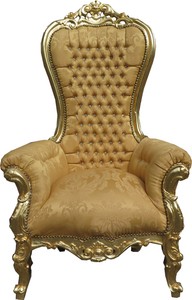 Casa Padrino Baroque Throne Armchair Majestic Medium Gold Pattern / Gold Mod2 with Bling Bling Rhinestones - Giant Armchair - Throne Chair Tron Casa Padrino Baroque Throne Armchair Majestic Medium Gold Pattern / Gold Mod2 with Bling Bling Rhinestones - Giant Armchair - Throne Chair Tron
