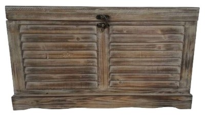 Casa Padrino Landhausstil Truhen 2er Set Naturfarben - Handgefertigte Holztruhen mit Lamellenoptik 