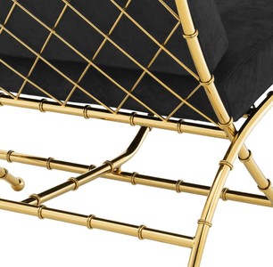Casa Padrino Luxus Klappstuhl Gold / Schwarz 75 x 81,5 x H. 92 cm - Luxus Möbel