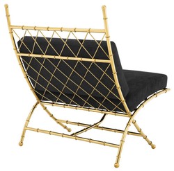 Casa Padrino silla plegable de lujo oro / negro 75 x 81,5 x H. 92 cm - Muebles de Lujo