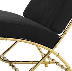 Casa Padrino silla plegable de lujo oro / negro 75 x 81,5 x H. 92 cm - Muebles de Lujo