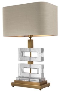 Casa Padrino lampe de table de luxe laiton vintage / kaki 45 x H. 70 cm - Collection de Luxe
