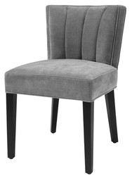 Casa Padrino chaise de salle à manger de luxe gris / noir 51 x 62 x H. 82 cm - Meubles de Salle à Manger de Luxe