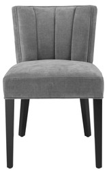 Casa Padrino chaise de salle à manger de luxe gris / noir 51 x 62 x H. 82 cm - Meubles de Salle à Manger de Luxe