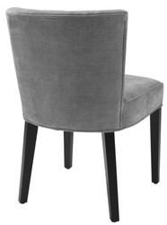 Casa Padrino chaise de salle à manger de luxe gris / noir 51 x 62 x H. 82 cm - Meubles de Salle à Manger de Luxe
