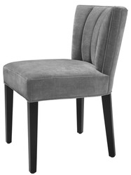 Casa Padrino chaise de salle à manger de luxe gris / noir 51 x 62 x H. 82 cm - Meubles de Salle à Manger de Luxe