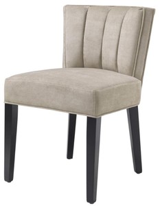 Casa Padrino chaise de salle à manger de luxe greige / noir 51 x 62 x H. 82 cm - Meubles de Salle à Manger de Luxe