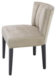 Casa Padrino chaise de salle à manger de luxe greige / noir 51 x 62 x H. 82 cm - Meubles de Salle à Manger de Luxe