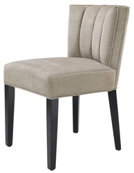 Casa Padrino chaise de salle à manger de luxe greige / noir 51 x 62 x H. 82 cm - Meubles de Salle à Manger de Luxe