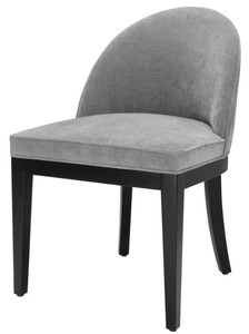 Casa Padrino chaise de salle à manger de luxe gris / noir 55 x 61 x H. 84 cm - Meubles de Luxe