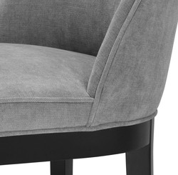Casa Padrino silla de comedor de lujo gris / negro 55 x 61 x H. 84 cm - Muebles de Lujo
