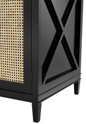 Casa Padrino cómoda de lujo negro / colores naturales 200 x 56 x H. 92,5 cm - Edición Limitada