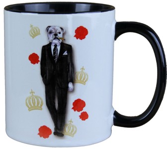 Casa Padrino Tasse de luxe Chien Gentleman par Harald Glööckler - Design Pompöös - 9,5 cm x 8,5 cm - 320 ml Casa Padrino Tasse de luxe Chien Gentleman par Harald Glööckler - Design Pompöös - 9,5 cm x 8,5 cm - 320 ml