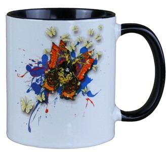 Casa Padrino Tasse de luxe Papillons colorés par Harald Glööckler – 9,5 cm x 8,5 cm, 320 ml Casa Padrino Tasse de luxe Papillons colorés par Harald Glööckler – 9,5 cm x 8,5 cm, 320 ml