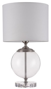 Casa Padrino Lampe de Table Argent / Crème - Luminaire Moderne avec Cadre en Métal et Verre Soufflé - Ø 30 x H. 52 cm