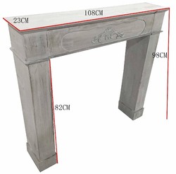 Casa Padrino Cornice per camino stile country, grigio-marrone antico, 108 x 23 x H. 98 cm Casa Padrino Cornice per camino stile country, grigio-marrone antico, 108 x 23 x H. 98 cm