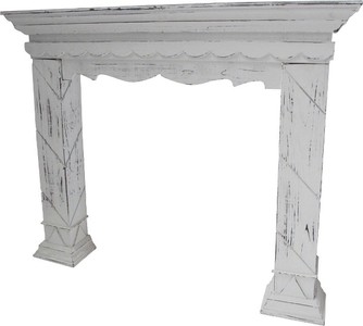 Casa Padrino Country House Style Fireplace Mantle Shabby Chic Antique White 116 x 22 x H. 99 cm Casa Padrino Country House Style Fireplace Mantle Shabby Chic Antique White 116 x 22 x H. 99 cm