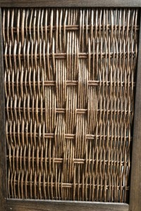 Casa Padrino Landhausstil Raumteiler Paravent aus Paulownia-Holz, Rattan und Metall in Braun 40 x 2 x H. 170 cm