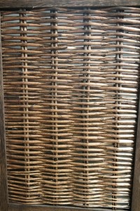 Casa Padrino Landhausstil Raumteiler Paravent aus Paulownia-Holz, Rattan und Metall in Braun 40 x 2 x H. 170 cm