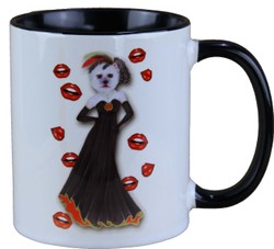 Harald Glööckler Pompöös cup dog con vestido de noche negro - diseñado por Harald Glööckler Harald Glööckler Pompöös cup dog con vestido de noche negro - diseñado por Harald Glööckler